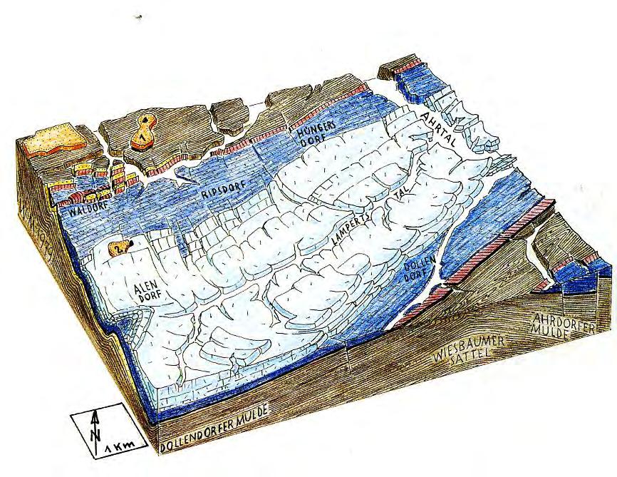 Ostermann, 1996) Geologisches Blockbild der Dollendorfer Kalkmulde.