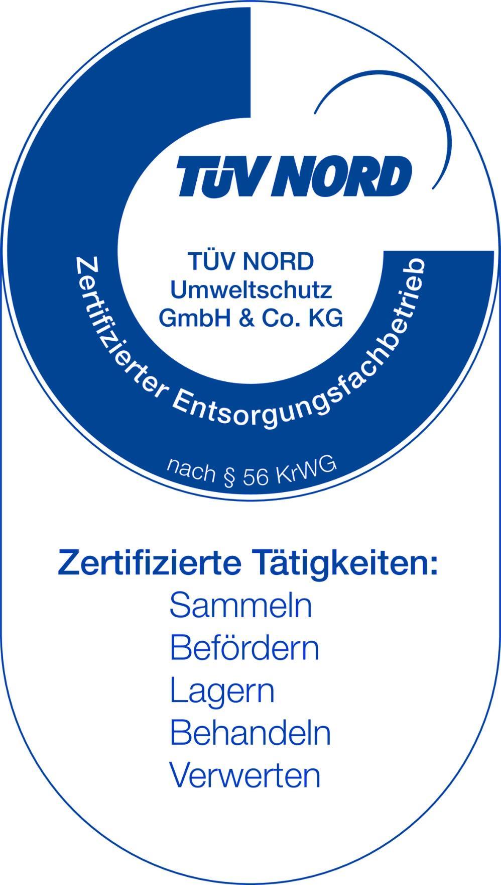 Überwachungszeichen der TÜV NORD Umweltschutz GmbH & Co.