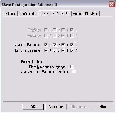 Klicken Sie auf einen Slaveeintrag, um die Dialogbox Slavekonfiguration zu öffnen.