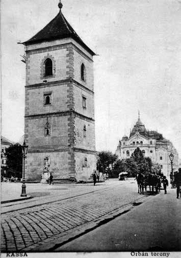 .. s vyznačenou vežou, plán od Antona Svajcera (podľa archívu okolo roku 1780, pravdepodobne pred požiarom v roku 1775), MOL, Térképtár: S 11 No 0490:1. Abb. 5. Košice, Urban-Turm.