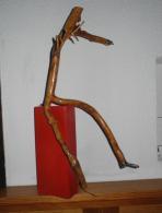 Skulptur Holz, Silber, farbiger Holzsockel 76 x 46 x 35 Unverkäuflich ACHTUNG: Die