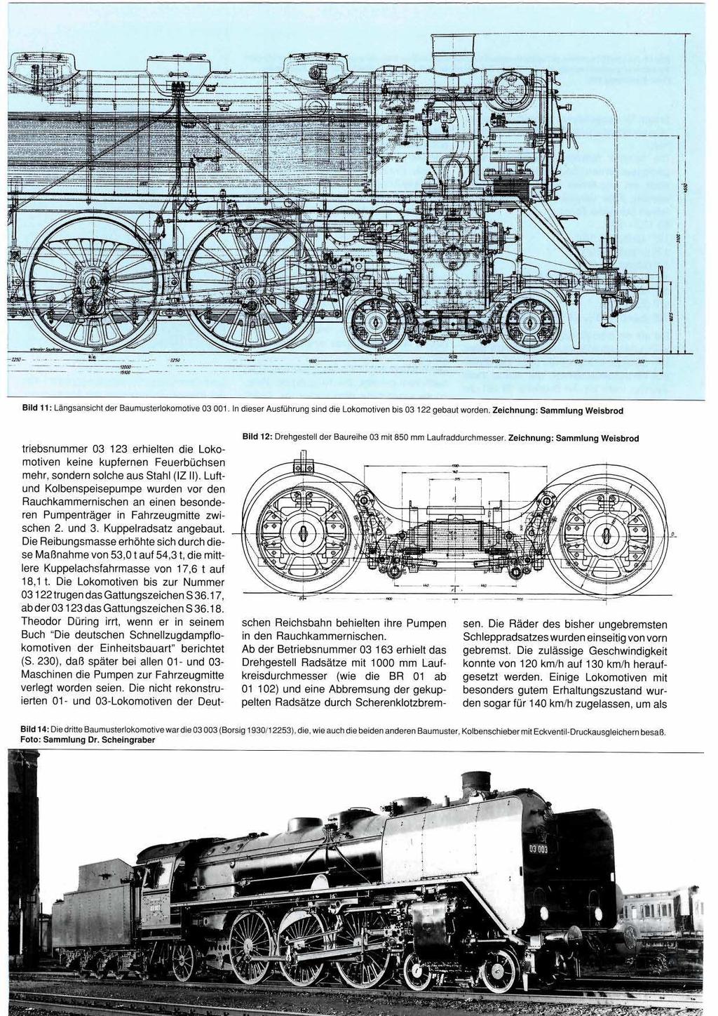 Bild 11: Längsansicht der Baumusterlokomotive 03 001. In dieser Ausführung sind die Lokomotiven bis 03 122 gebaut worden.