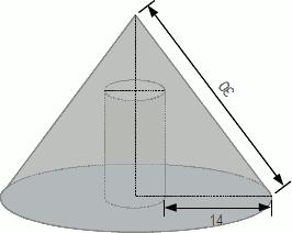Ein massives kegelförmiges Werkstück hat eine zylinderförmige Aussparung m(siehe Skizze). Die Höhe dieser Aussparung beträgt 2/3 der Kegelhöhe, der Umfang der Aussparung 25,12 cm.