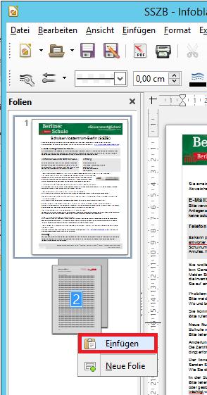 In der ersten PDF-Datei, in der alle anderen PDF-Datei-Inhalte hinein kopiert