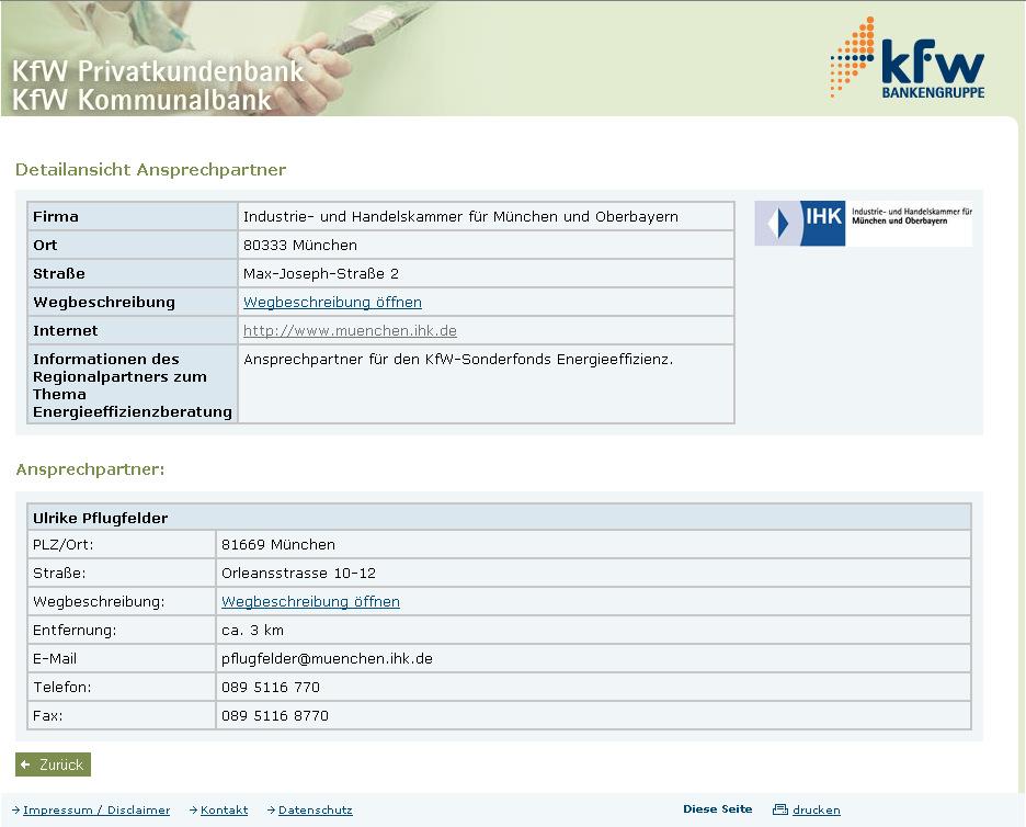 Regionalpartnersuche II Dorthin senden Sie