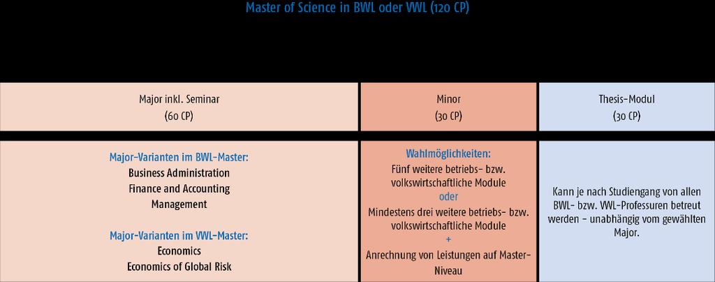 B. Struktur und Aufbau unserer Master-Studiengänge Das Master-Studium in Gießen führt die Merkmale des Bachelors Wirtschaftswissenschaften fort.