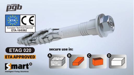 The SMART frame anchor is made of halogen free PA6.