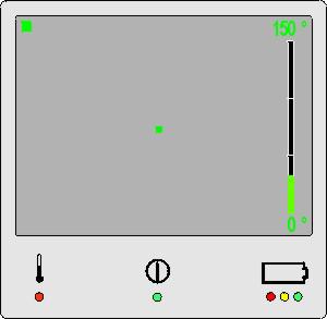 Ein- und Ausschalten der WBK Der grüne Knopf auf der Vorderseite des Haltegriffs dient zum Ein- und Ausschalten sowie zum Umschalten in den Standby-Modus.
