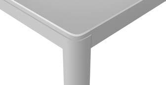 TISCH PROFIL Vollmassiver Esstisch mit aufliegender oder durchstoßener Tischplatte. Tischplatte mit softem Profil, Tischbeine gerundet.