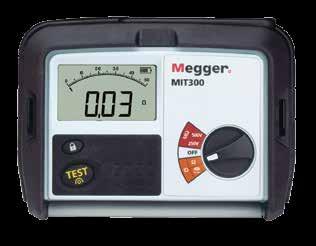 MIT300-Serie Isolationsmessgeräte Die Geräte Megger der MIT300-Serie sind robuste Geräte, die auch dem rauesten Arbeitseinsatz Stand halten.