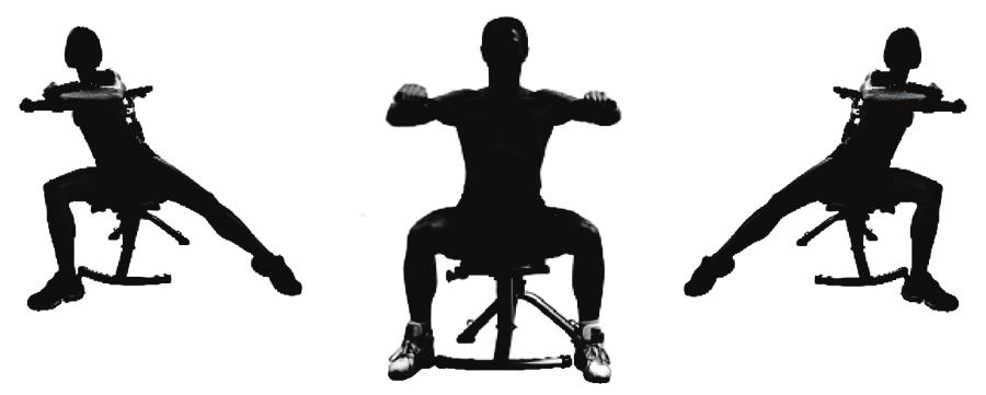 USER S MANUAL 4. Street Brawl Sie sitzen in der Ausgangsposition (AP) und bewegen Sie Ihren Oberkörper und die Körpermitte so, dass Ihre Hände eine 8-er Bewegung in die Luft zeichnen.