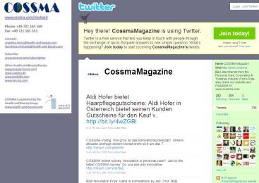 Bannerkunden pro Newsletter Deadlines COSSMA VIP Mail Verschickt in Deutsch & Englisch 2x pro Monat, 24 x pro Jahr