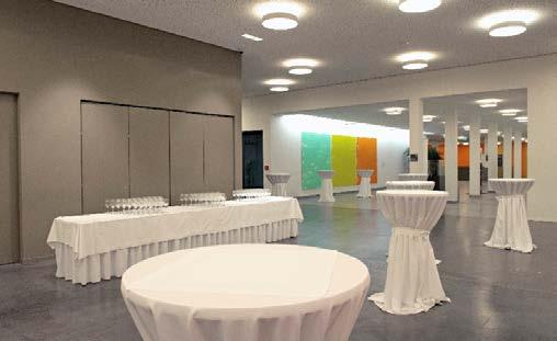 RAUMANGEBOT KONFERENZSAAL WEST-SAAL GANZER SAAL Grundausstattung Bühne (3 m x 10 m) mit Rednerpult Saal unterteilbar in zwei Konferenzräume (Ost / West)