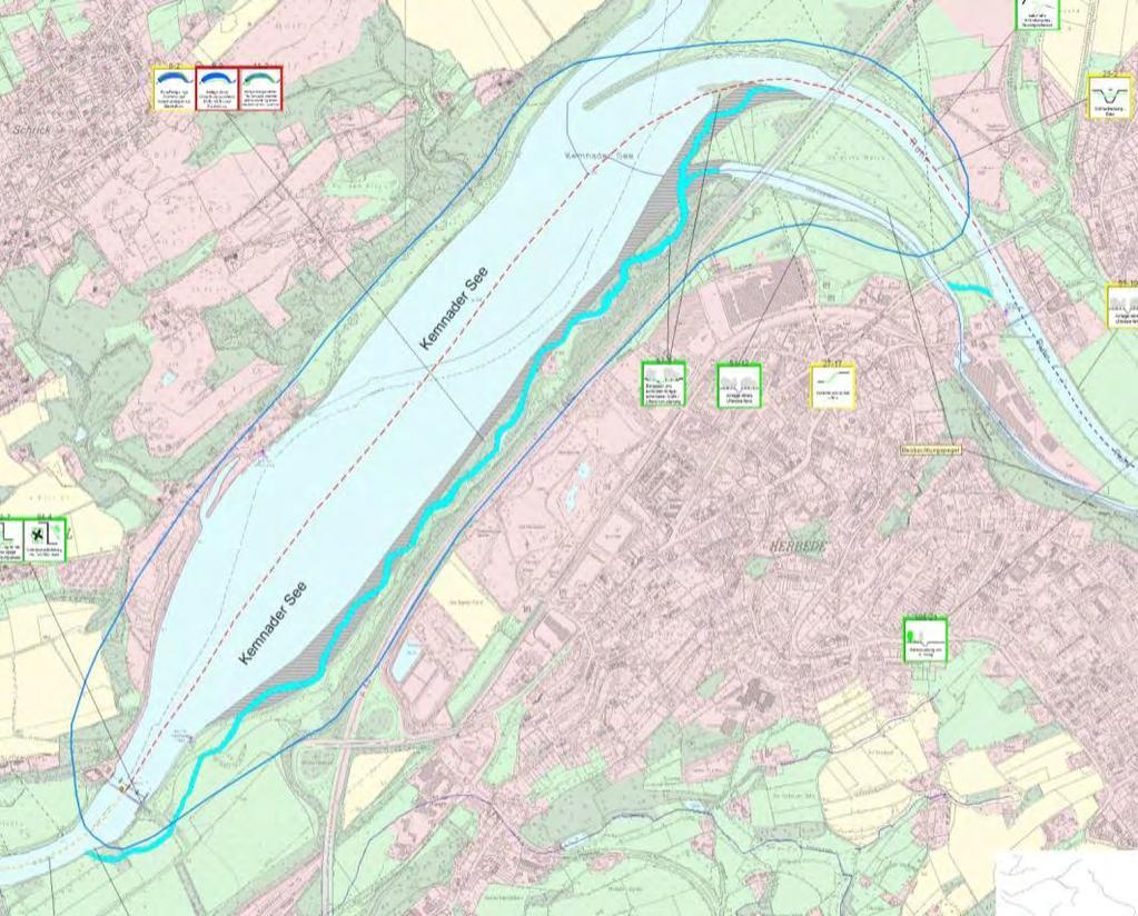 Kemnader See (7): Potenziale im Bereich des linken Seeufers / Bewirtschaftung nachhaltig optimierbar Vorschüttung könnte mit autochthonem Baggergut vorgenommen werden (Verwenden des überschüssigen