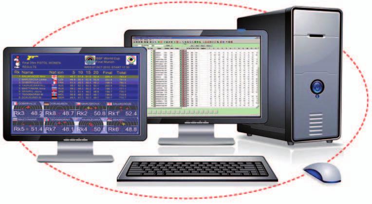 Kontrollraum Der Kontrollraum-PC mit entsprechender Software ermöglicht die zentrale Steuerung von Geräten und Erfassung bzw. Auswertung von Schussdaten.