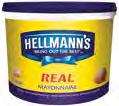 Eimer Dressings & Kalte Saucen Hellmann s REAL Mayonnaise (78% Fettgehalt) 84511 8710447 8 4511 0 5 l-eim 3 Hellmann s Tomato Ketchup 68550 8714100 6 8550 1 5