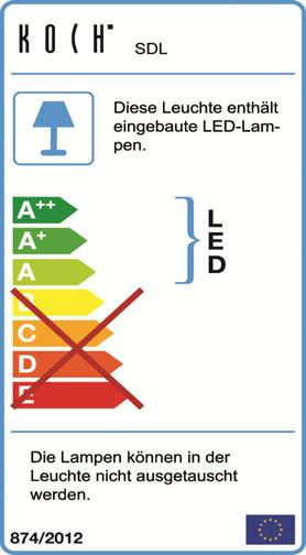 Energieverbrauchskennzeich ung Lampen und Leuchten LED - VENTA Einbaubeleuchtung - SDL eingebaut bei Artikel- Nr.: Art.-Nr. Unterbaubeleuchtung - ICL Einbaubeleuchtung - SDL eingebaut bei Artikel- Nr.
