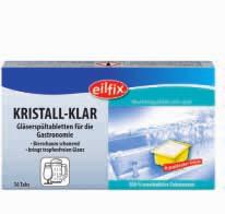 KRISTALL-KLAR Gläserspülpatronen für den bewährten Eilfix Gläserspülautomat leichte Dosierung sparsam in der Anwendung 100 % WAS 100203-001-000 1 kg Dose 12 Stück 400 Stück 8 KRISTALL-KLAR