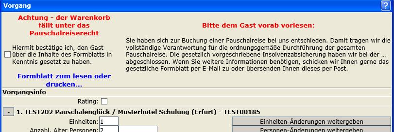 Info Gast Info Gast Warenkorb Info LT Button Zurück Button Weiter In dem Textfeld können Sie einen Hinweistext eintragen, der auch auf der Bestätigung für den Gast unter dem jeweiligen Teilvorgang