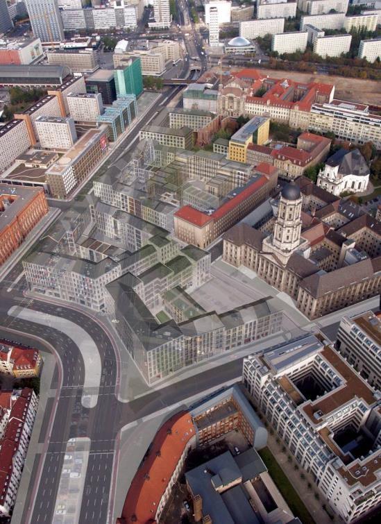 Reurbanisierung des Straßenraums Beispiel: Molkenmarkt (Planung) Zielstellung: Am historischen Grundriss orientierte Nachverdichtung (kritische Rekonstruktion) zu