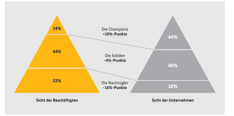 Die Kulturpyramide: Champions, Solide und Nachzügler
