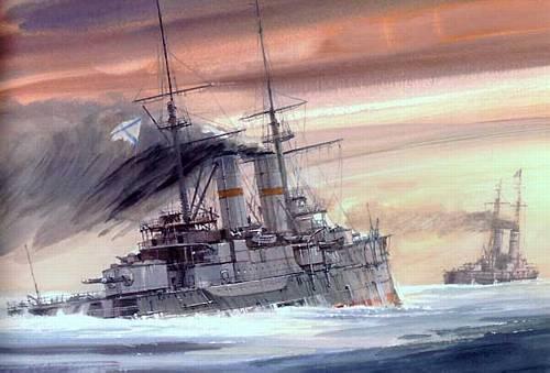 verminten Sund zu gefährden. Das russische Linienschiff Slava. Das russische Flottenkommando CENTROBALT gab nach dieser Niederlage am 18.