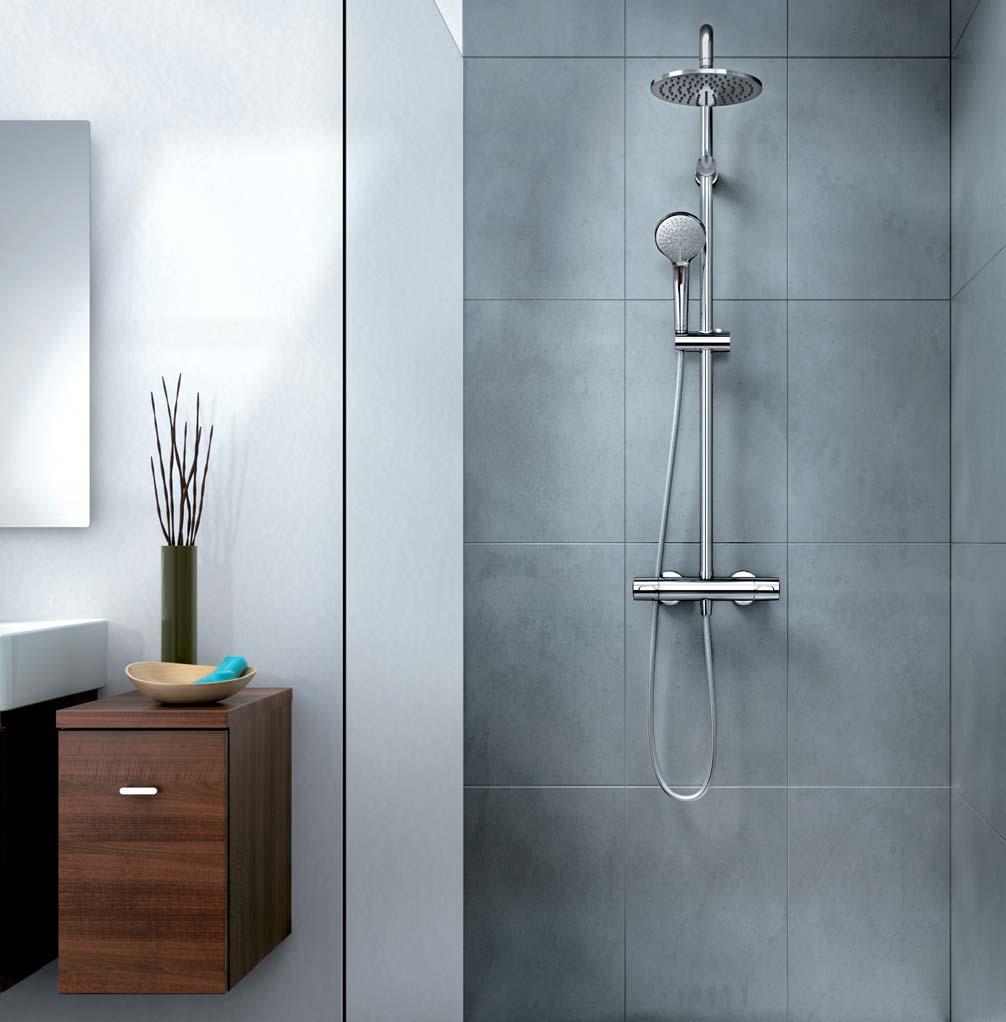 Idealrain bringt Harmonie und Entspannung in Ihr Bad Das Duschsystem mit wasserführender Brausestange