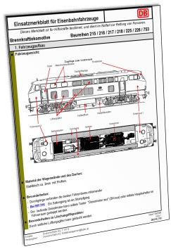 Reisezugwagen und Lokomotiven Merkblätter enthalten Angaben zu Fahrzeugaufbau Baustoffen Betriebsstoffen