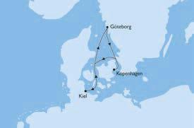 Anreise mit der Bahn & individueller Transfer Kiel, Einschiffung - 16:00 2 Göteborg (Schweden) 09.00 19.00 3 Kopenhagen (Dänemark) 07.00 20.00 4 Kiel, Ausschiffung 10.