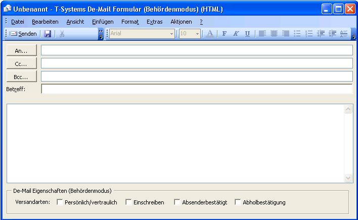 Steuerung von Versandarten über Outlook Darstellung der Versandarten in Outlook 2003: Abbildung 7: Outlook 2003 Setzen von