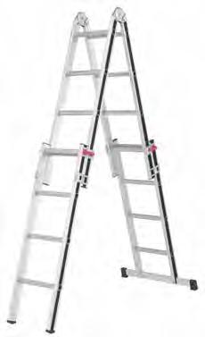 Sperrelemente mit Stahlkern für die Höhenverstellung, Aufbau in Treppenstellung möglich, geringer Platzbedarf A * ab 5 Sprossen zusätzlich mit Gurtbändern Art.-Nr. Sprossen Plattformhöhe (einschl.