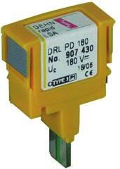 DEHNrapid LSA DRL PD 180 (907 430) Für höchste Übertragungsraten kombiniert mit Überstromschutz Energetisch koordiniert zu DRL-Steckmagazin Einsetzbar nach dem Blitz-Schutzzonen-Konzept an den