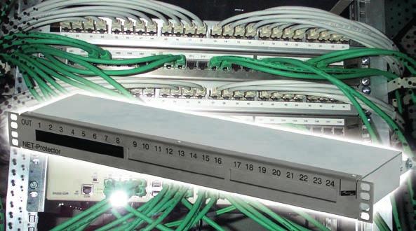 Überspannungsschutz für ETHERNETund Fast Ethernet-Netzwerke Schutzvorschlag Geschirmte Datenkabel und Starkstromleitungen sollten im Sekundärbereich den gleichen Steigschacht nutzen.