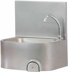 Lavamani inox a parete comando a ginocchio. Stainless steel wash basin column with pedal control knee.
