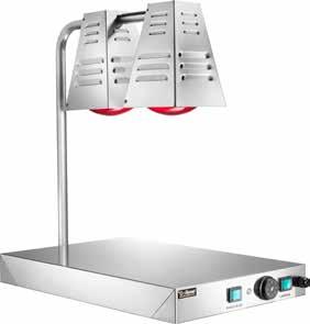 Piani caldi inox con lampade a raggi infrarossi - Stainless steel warming surfaces with infrared lamps Plateaux chauffés en inox avec lampes à infrarouges -Heizplatten aus rostfreiem stahl mit