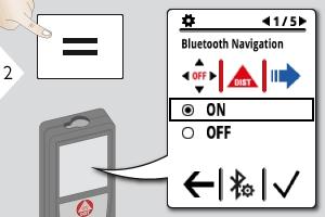 Einstellungen Bluetooth -Einstellungen Erlaubt die Bewegung des Cursors auf dem Computer über die Pfeiltasten bei Aktivierung im Messmodus. EIN oder AUS wählen.