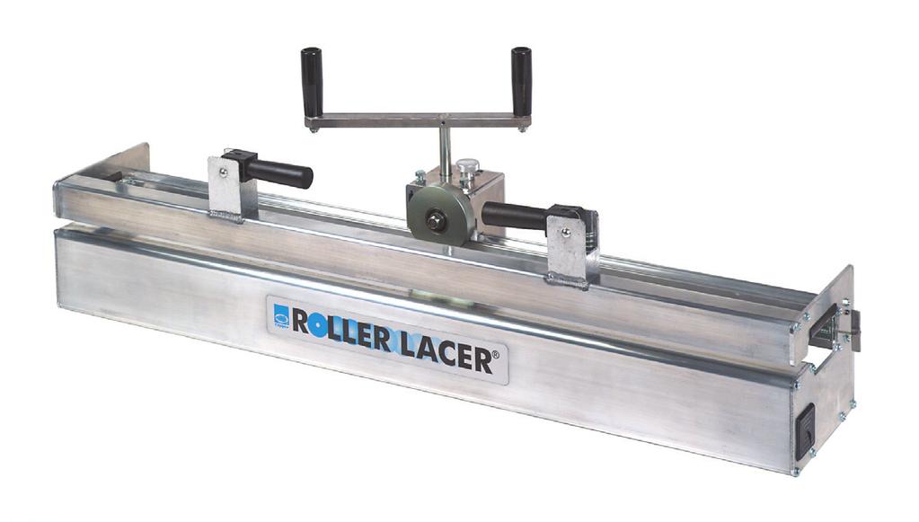 9 Wartungs-Einpressmaschinen Roller Lacer Lieferbar in vier Breiten: 600, 900, 1200, und 1500. Ideal für Benutzer mit breiten Bändern, die vor Ort montiert werden müssen.