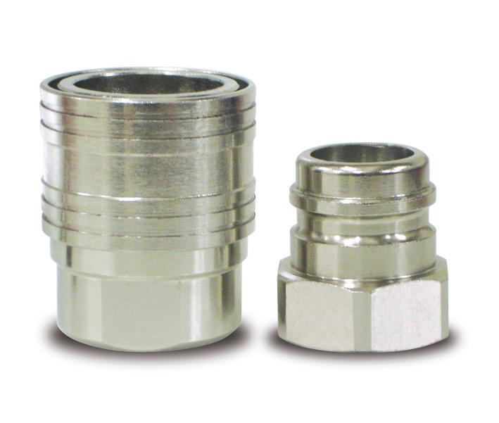 QUICK COUPINGS SCHNEKUPPUNGEN HYDRAUIC COUPINGS HYDRAUIK KUPPUNGEN SERIE 3 Material - Material - B (Nickel Plated Brass - Messing vernickelt) Coupler Body - Kupplungsgrundkörper: Nickel Plated Brass