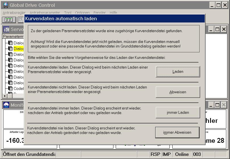 Im sich öffnenden Dialogfenster wählen Sie die gewünschte GDC-Datei aus: - Wählen Sie ein Unterverzeichnis. - Wählen Sie die Parameterdatei ( *.GDC ).