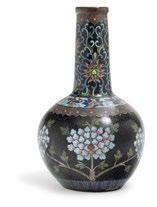 120 Zwei Cloisonné-Vasen China Metall, Email. Balusterbzw. Keulenform.