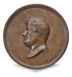 149 Medaille Ferdinand II (König beider Sizilen). 1836 Luigi Arnaud Bronze, verkupfert. D. 14,8 mm. Ca. 980 g.