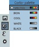 8. Anwendung von farb palette und bild überprüfung 8.1. Anwendung der farbpalette 1. Drücken WÄHLEN / EINGEBEN auswählen; 2. Drücken zurückgeben. 3. Drücken / um die ausgewählten elemente anzupassen.