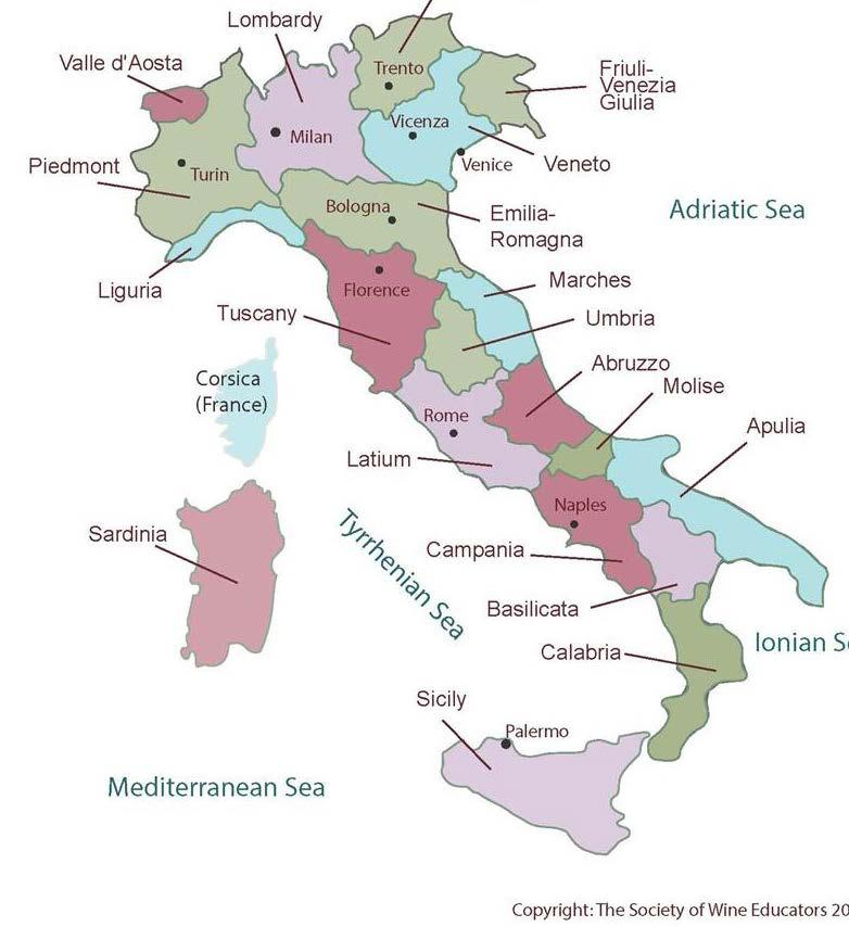 Schaumweine Italien, Prosecco, Franciacorta Prosecco Veneto Prosecco DOC Conegliano Valdobbiadene Produktion, meist Tankgärungsverfahren Rebsorte: Glera Lombardai, Franciacorta DOCG Rebsorte: