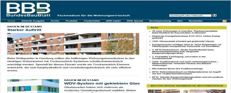 Die Medien des Bauverlags: Bundesbaublatt.de Kka-online.