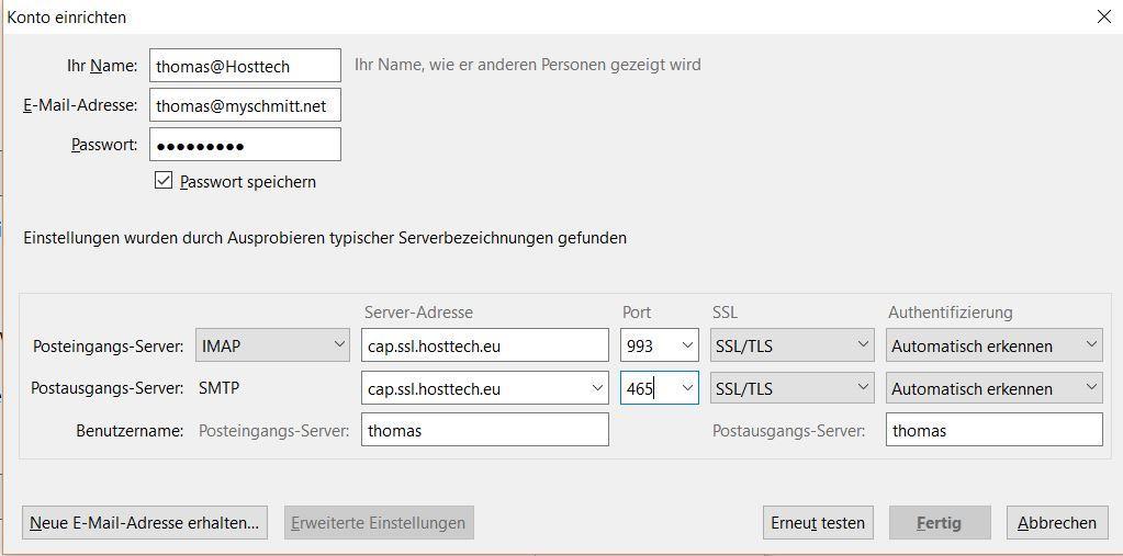 Und hinten die Nummern 993 bzw. 465. Danach die Einstellung «SSL/TSL» auswählen.