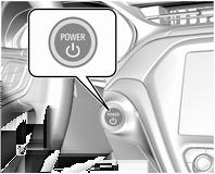 Bei Getriebe in P oder N das Bremspedal betätigen und POWERm drücken. Zum Ausschalten des Fahrzeugs erneut auf POWERm drücken. Nehmen Sie den elektronischen Schlüssel von der Mittelkonsole.