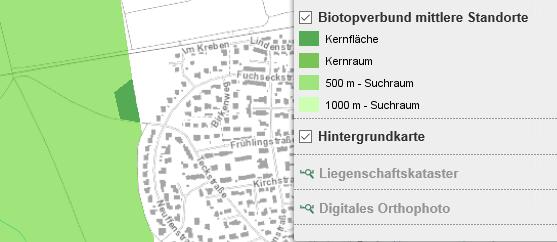 Biotopverbund, Quelle: LUBW Kartendienst.