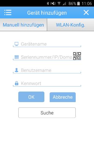 4. Weitere Außenkamera hinzufügen Unter dem Reiter WLAN Konfig. können Sie, wie zuvor beschrieben, weitere Außenkameras hinzufügen.