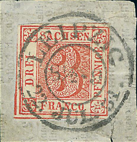 Juli 1851) und schöner Druckprägung, Attest Pröschold (Mi. 8.500, +) 1a VI/15 3.000, 162P 3 Pfg.
