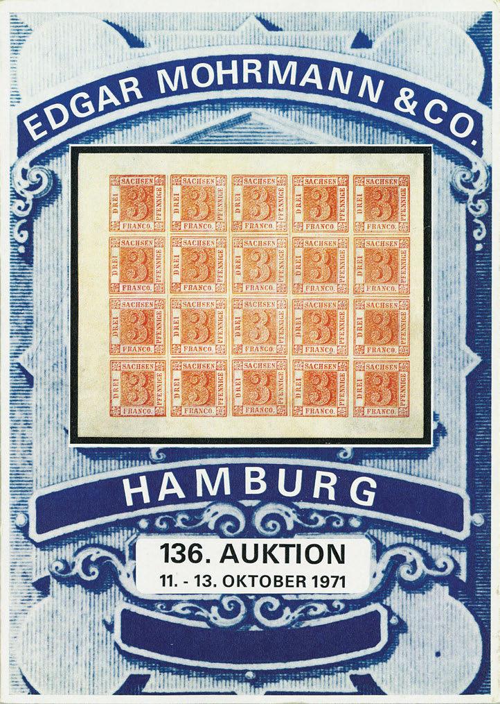 Sachsen, 3 Pfennige rot 17 Der Sachsen-Eins-Bogen aus der Schwenn-Auktion vom Dezember 1966 wurde im